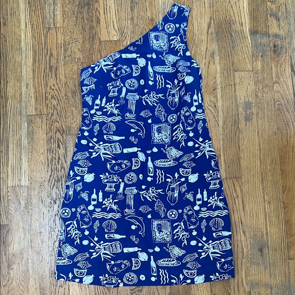 Madewell Blue One Shoulder Dress